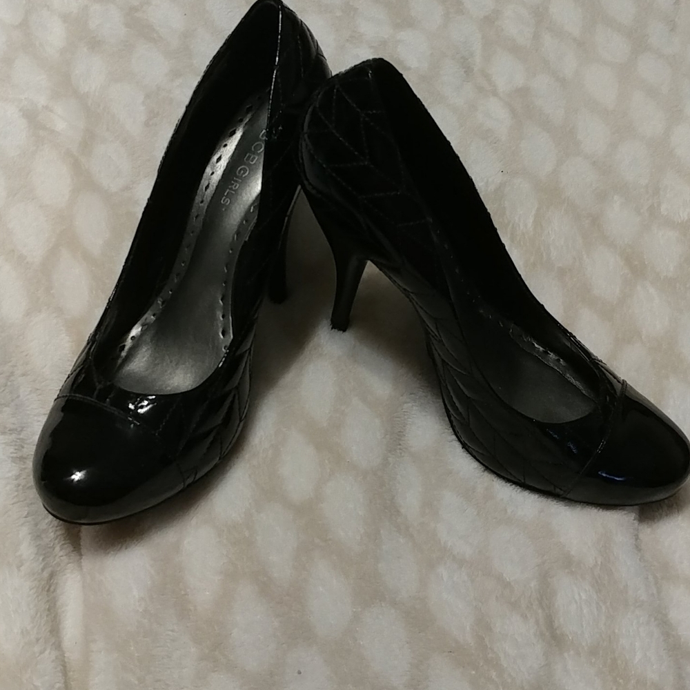 BCBGIRL Quilted Leather Patent Pumps